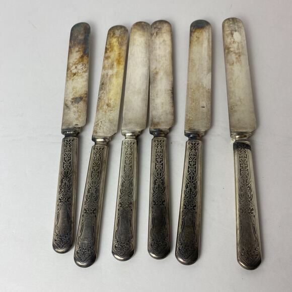 Antique WM Rogers & Son AA Lot of 6 Knives Warranted 12 - Picture 6 of 6